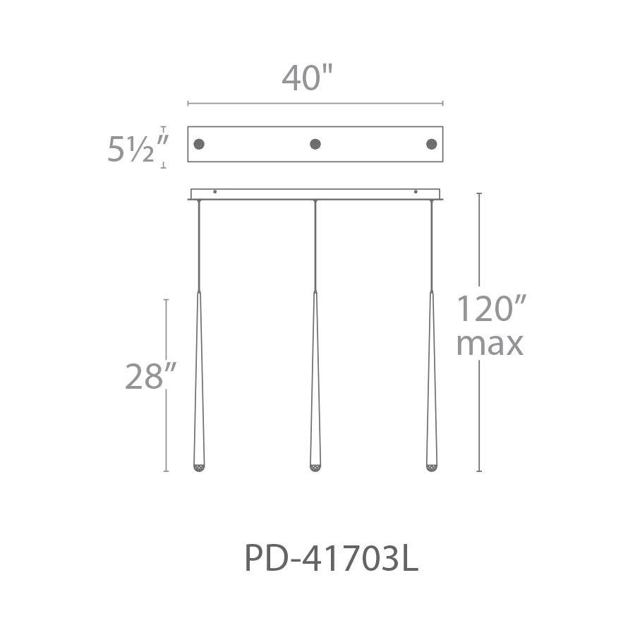 Modern Forms - Cascade LED 3 Light Crystal Linear Chandelier - Lights Canada