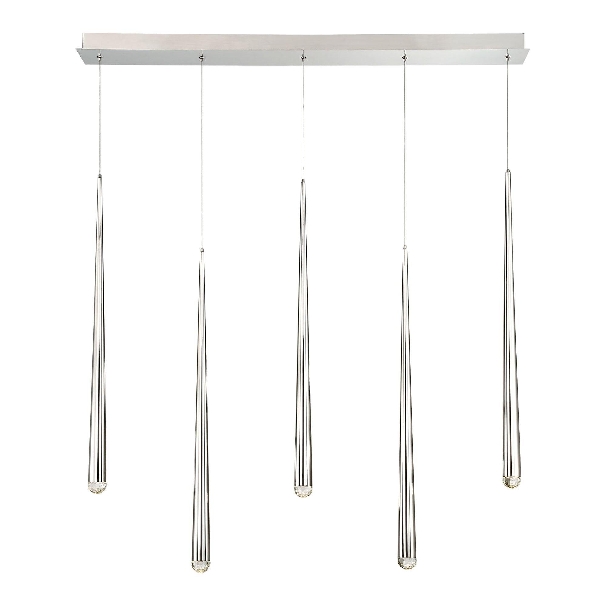 Modern Forms - Cascade LED 5 Light Crystal Linear Chandelier - Lights Canada