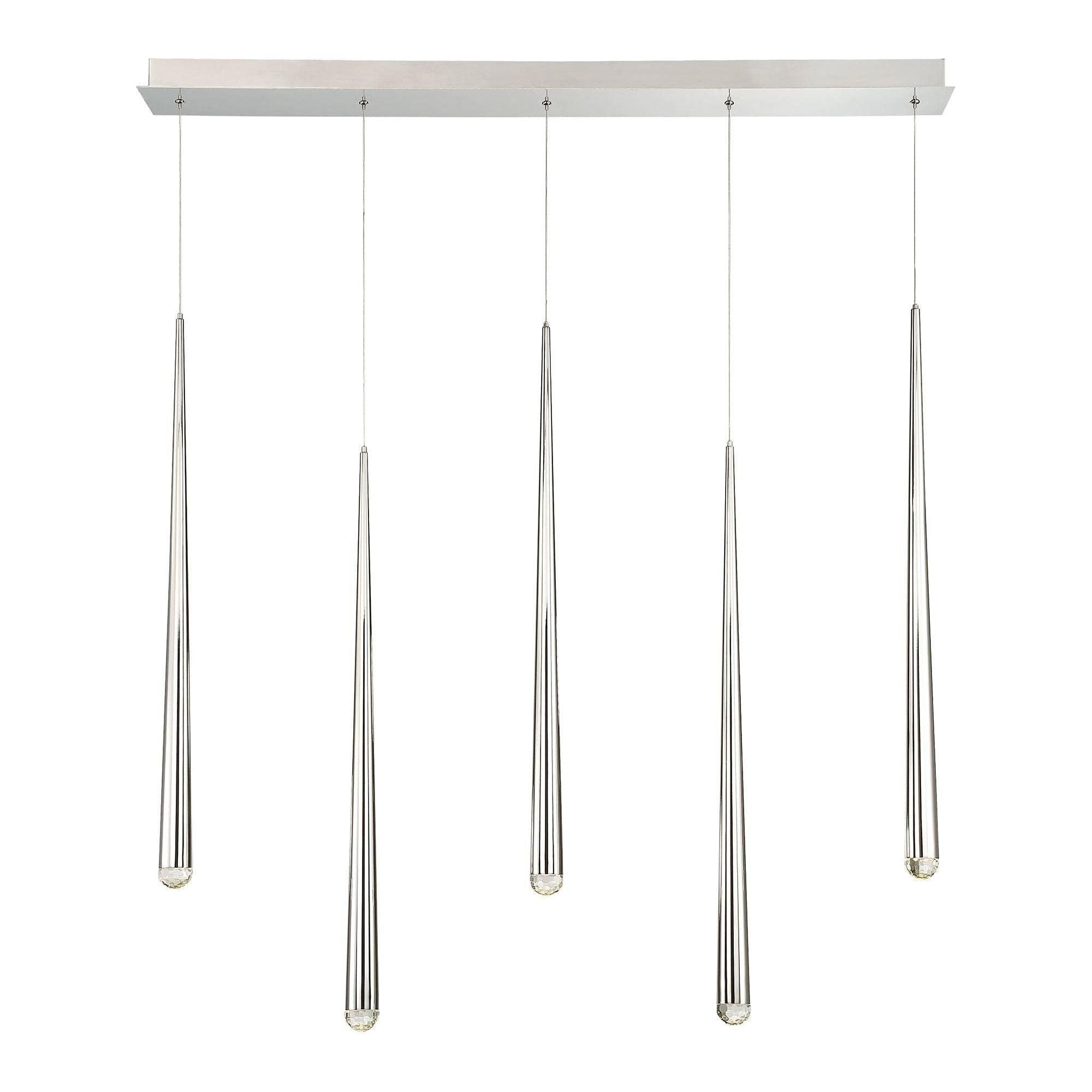 Modern Forms - Cascade LED 5 Light Crystal Linear Chandelier - Lights Canada