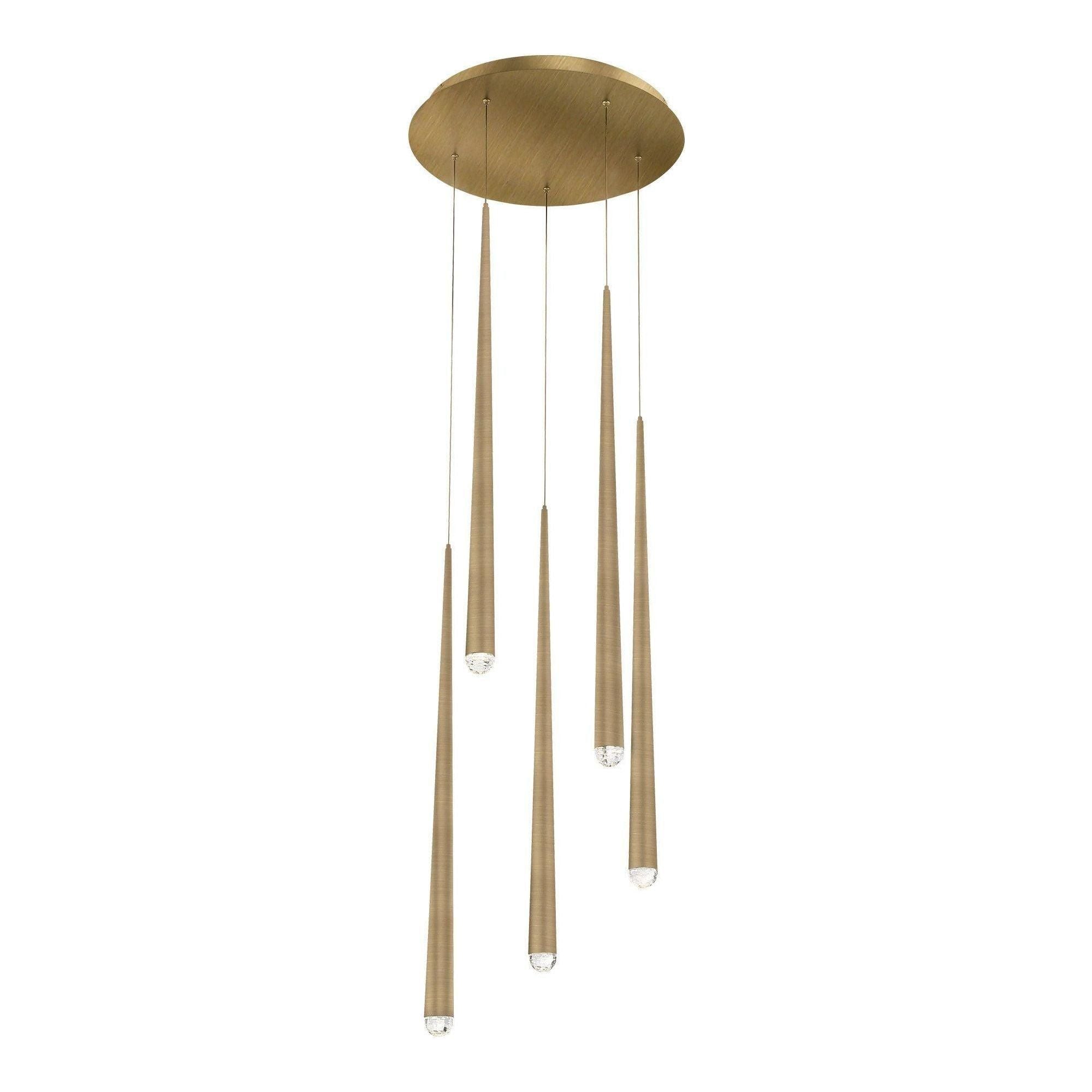 Modern Forms - Cascade LED 5 Light Crystal Round Chandelier - Lights Canada