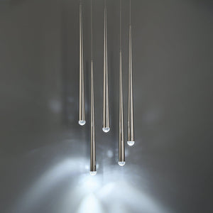 Modern Forms - Cascade LED 5 Light Crystal Round Chandelier - Lights Canada