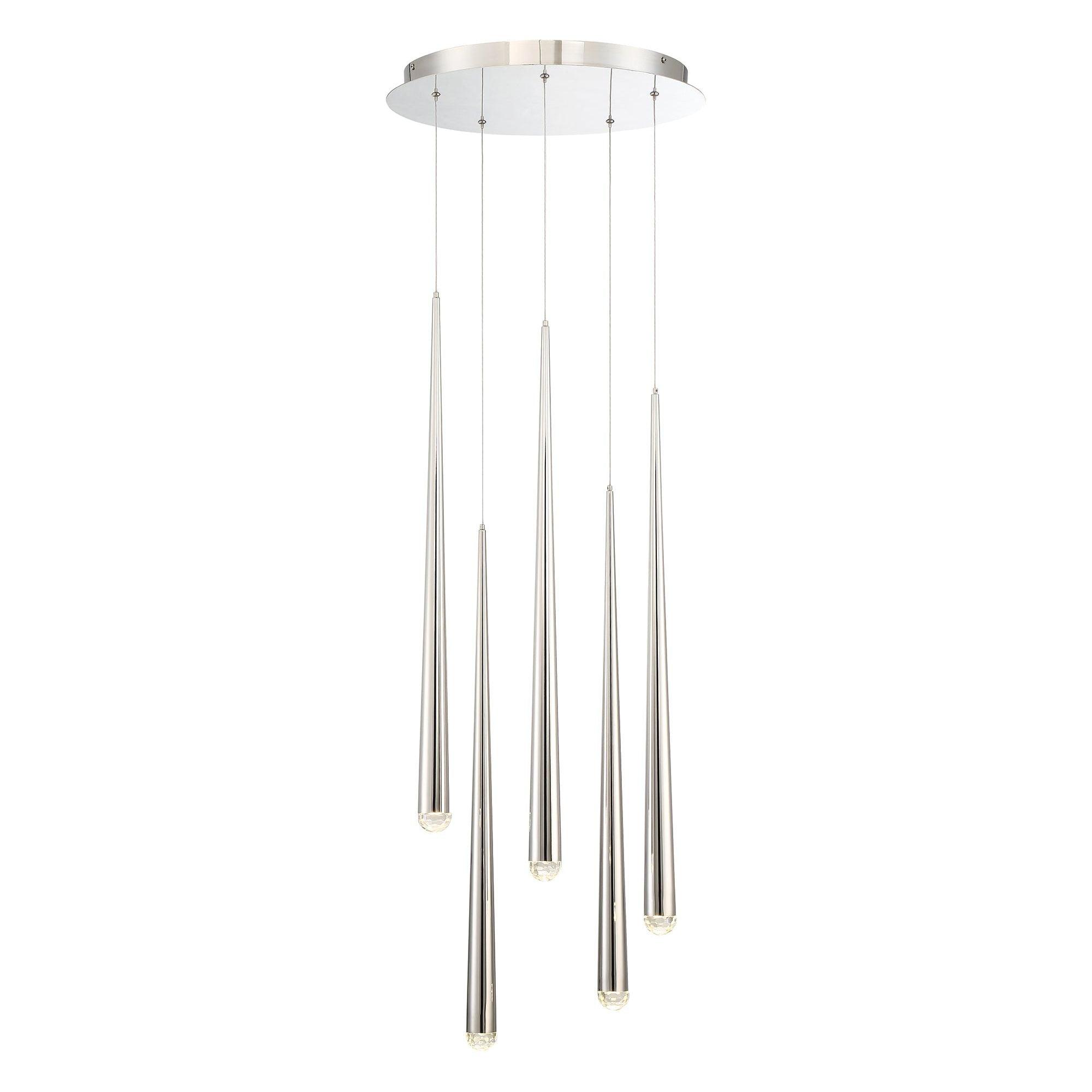 Modern Forms - Cascade LED 5 Light Crystal Round Chandelier - Lights Canada