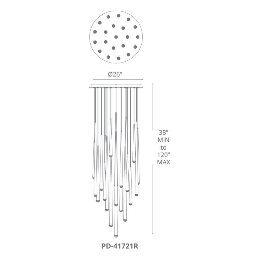 Modern Forms - Cascade LED 21 Light Etched Glass Round Chandelier - Lights Canada