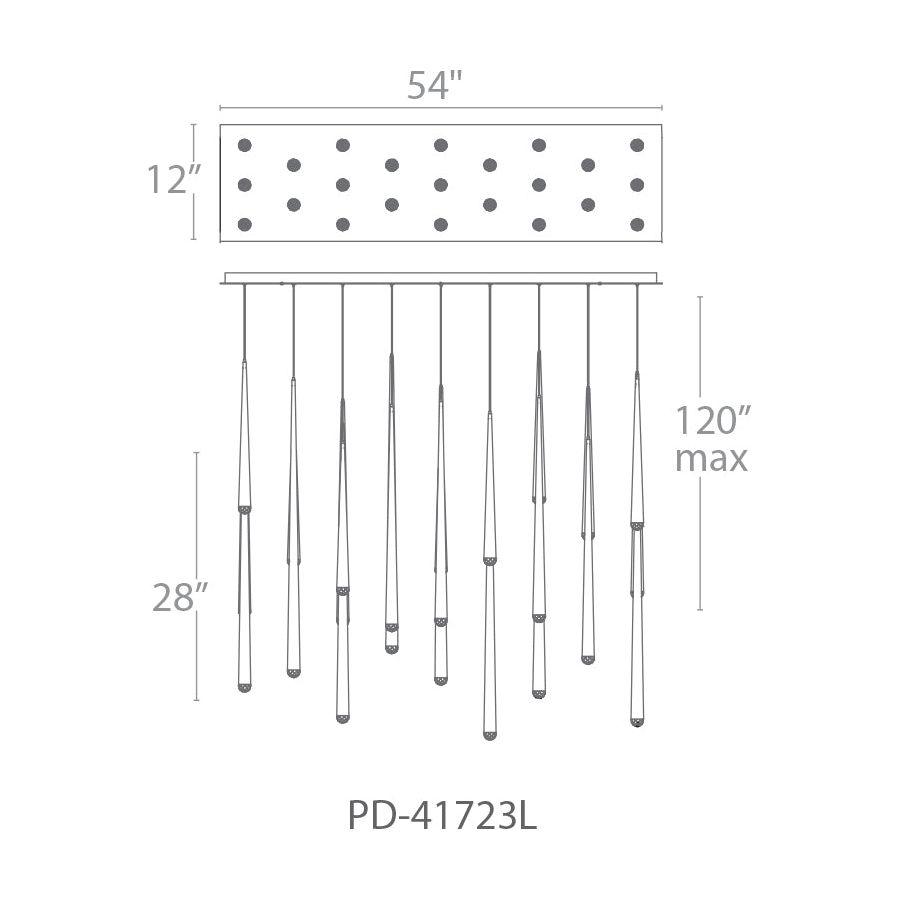 Modern Forms - Cascade LED 23 Light Crystal Linear Chandelier - Lights Canada