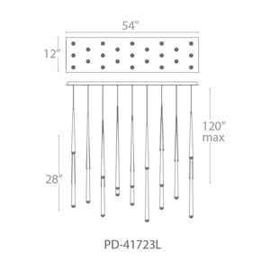 Modern Forms - Cascade LED 23 Light Crystal Linear Chandelier - Lights Canada