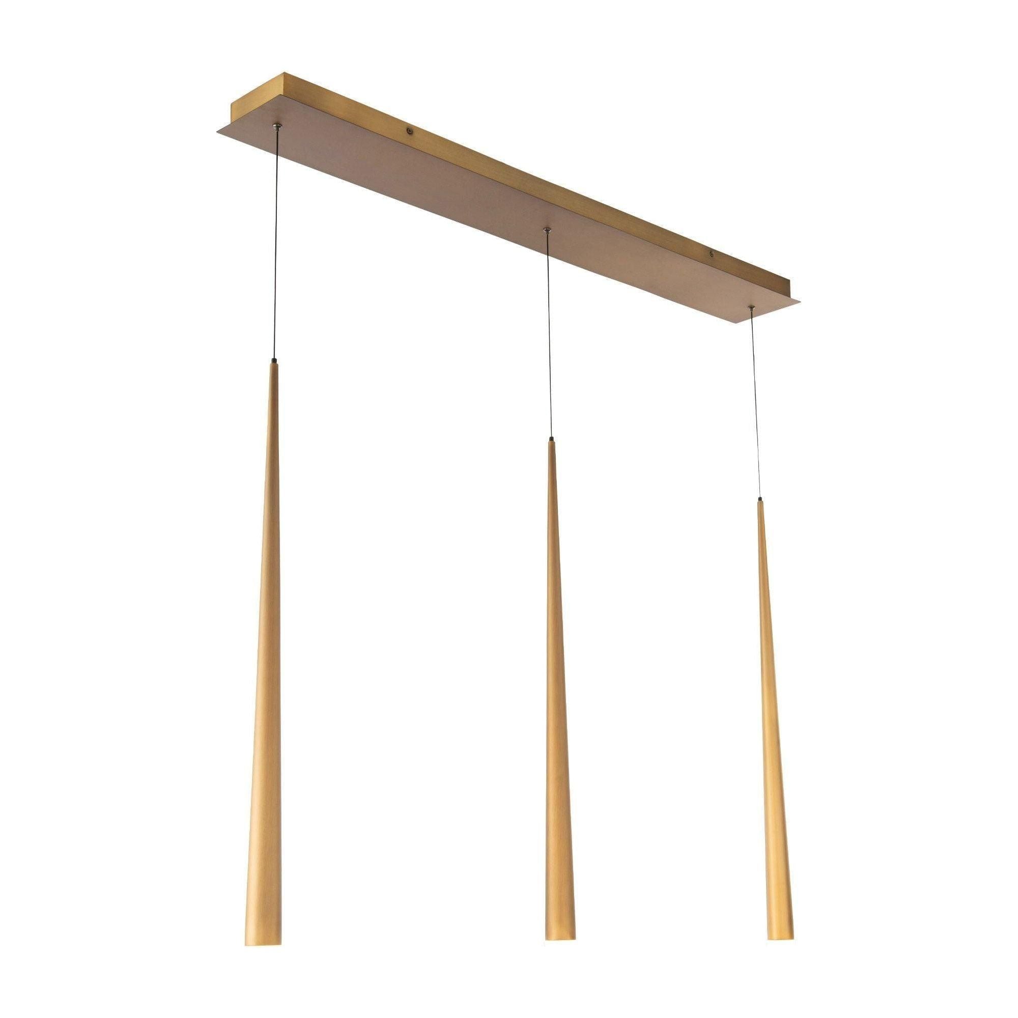 Modern Forms - Cascade LED 3 Light Etched Glass Linear Chandelier - Lights Canada