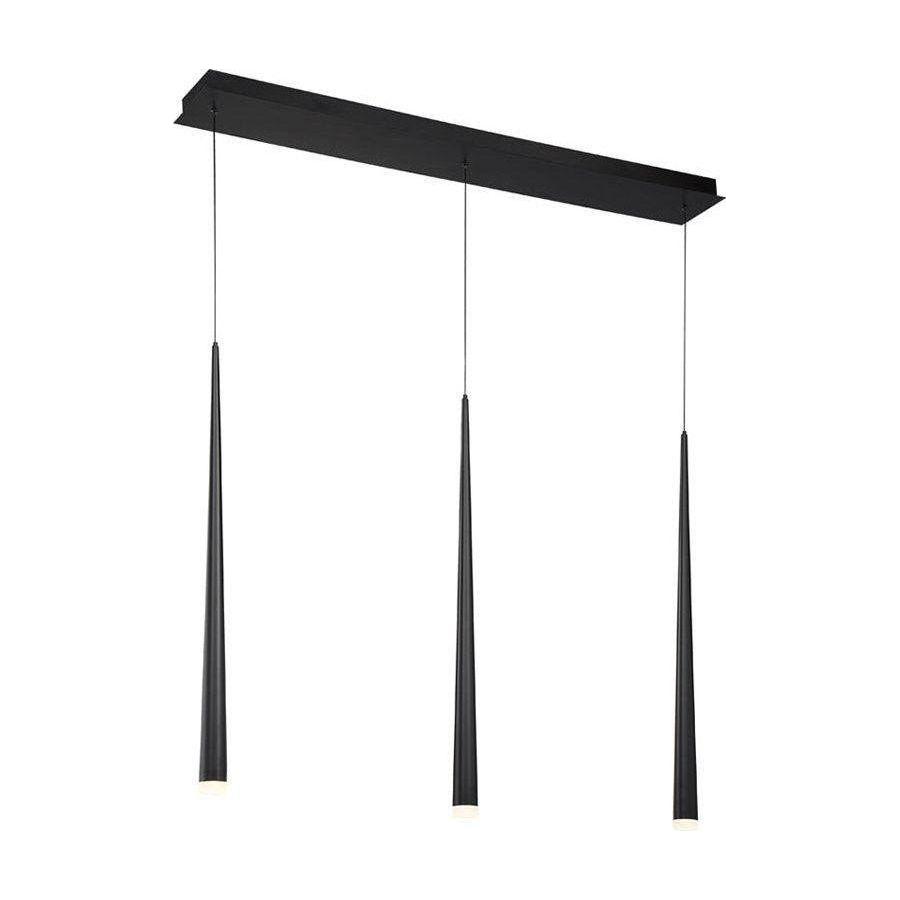 Modern Forms - Cascade LED 3 Light Etched Glass Linear Chandelier - Lights Canada