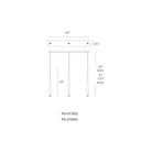 Modern Forms - Cascade LED 3 Light Etched Glass Linear Chandelier - Lights Canada