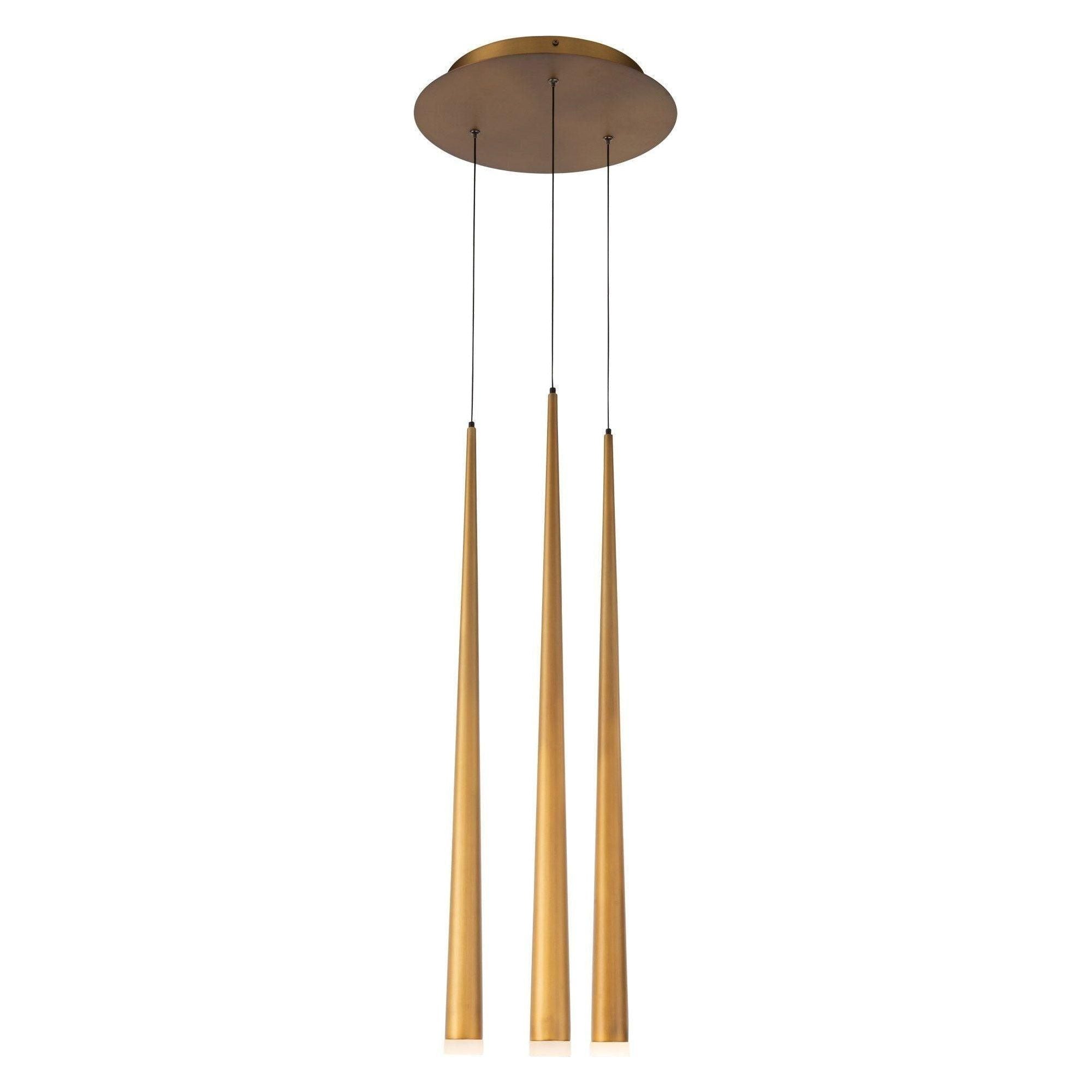 Modern Forms - Cascade LED 3 Light Etched Glass Round Chandelier - Lights Canada