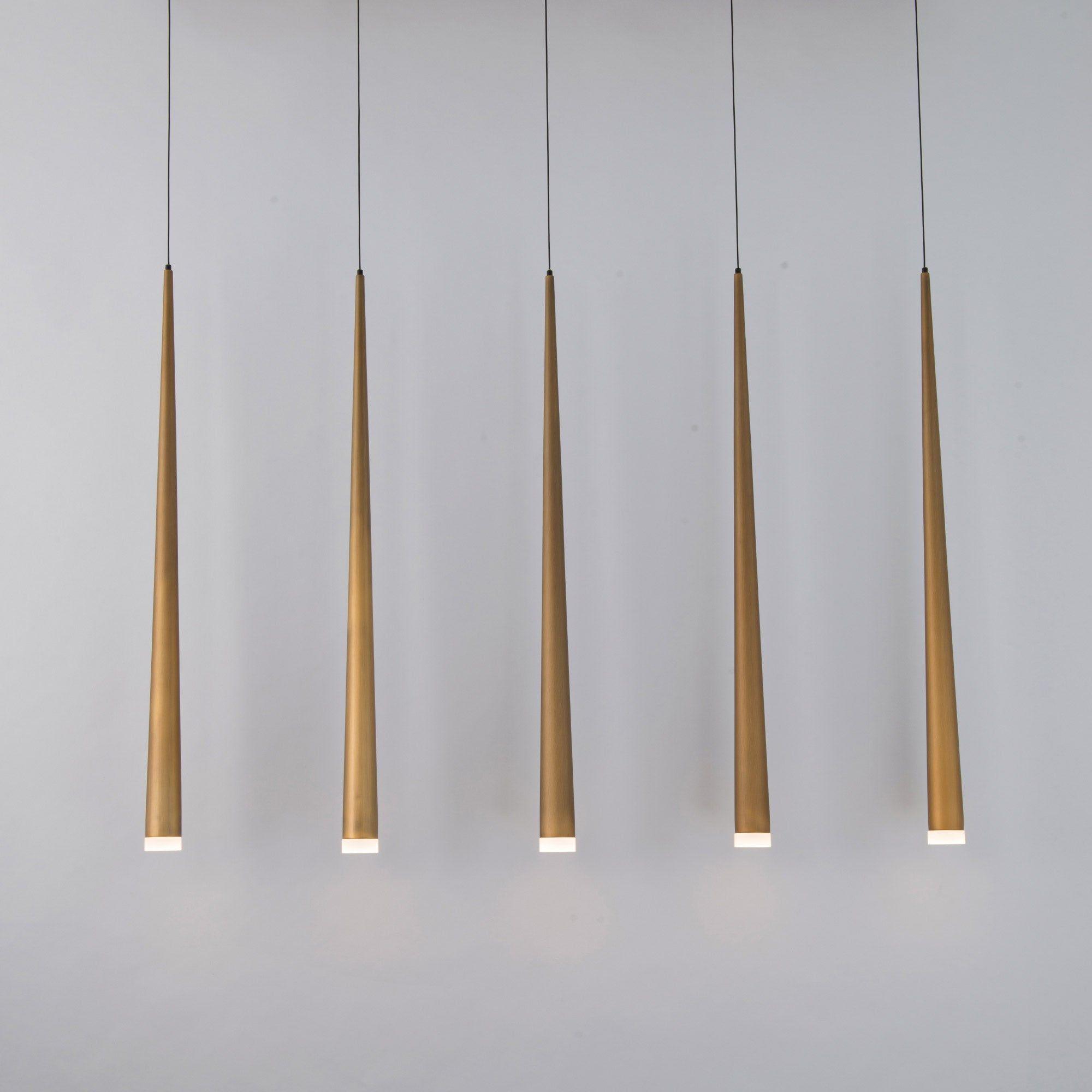 Modern Forms - Cascade LED 5 Light Etched Glass Linear Chandelier - Lights Canada