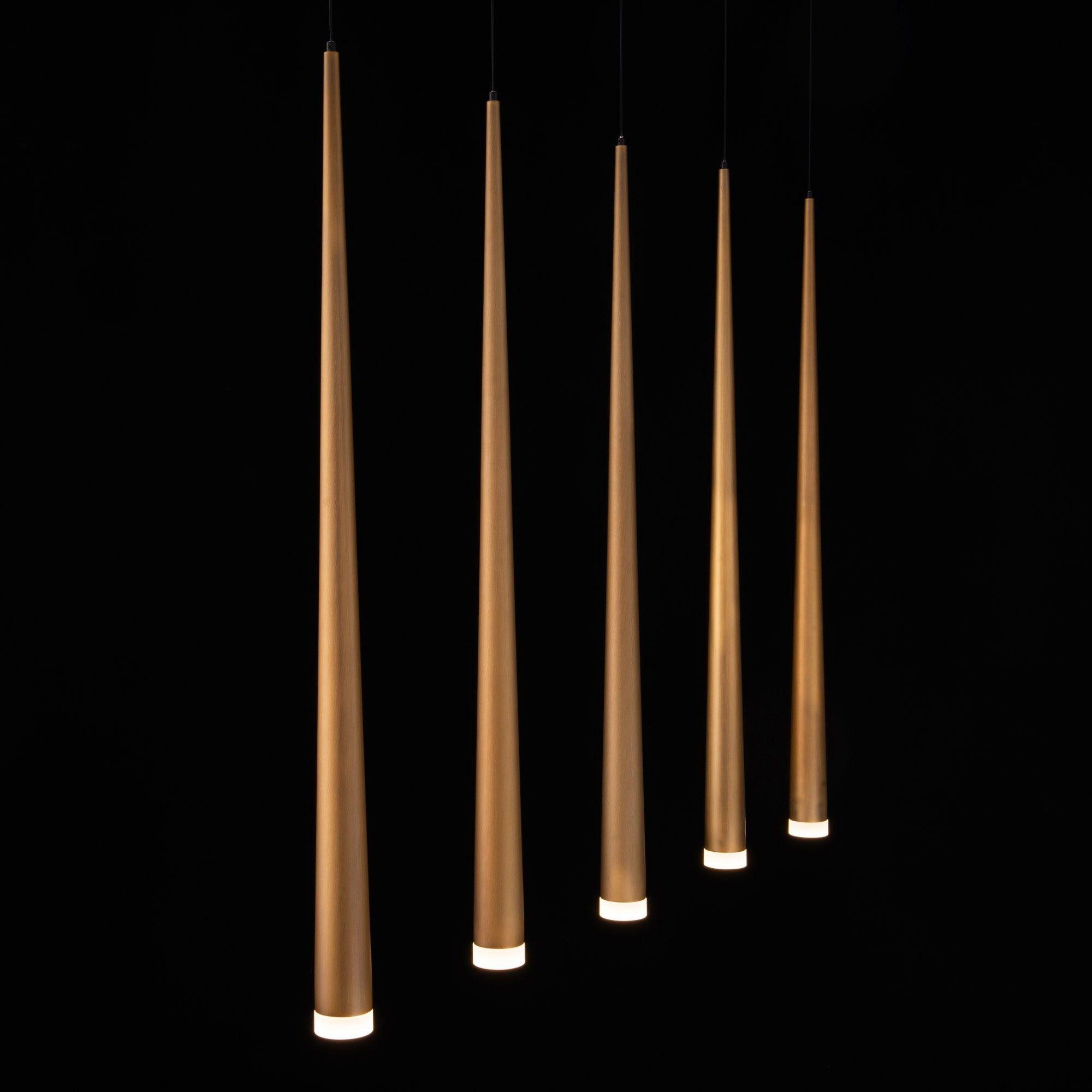 Modern Forms - Cascade LED 5 Light Etched Glass Linear Chandelier - Lights Canada