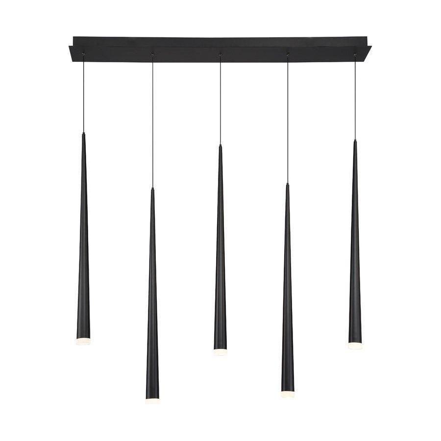 Modern Forms - Cascade LED 5 Light Etched Glass Linear Chandelier - Lights Canada