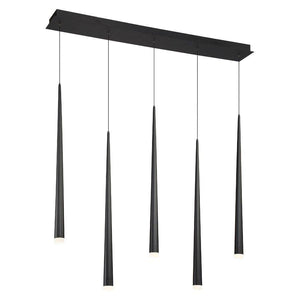 Modern Forms - Cascade LED 5 Light Etched Glass Linear Chandelier - Lights Canada
