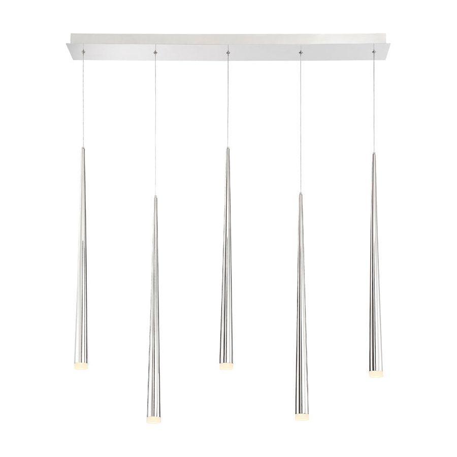 Modern Forms - Cascade LED 5 Light Etched Glass Linear Chandelier - Lights Canada