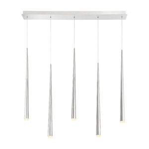 Modern Forms - Cascade LED 5 Light Etched Glass Linear Chandelier - Lights Canada