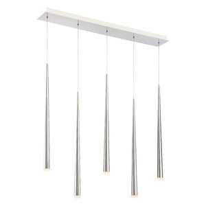 Modern Forms - Cascade LED 5 Light Etched Glass Linear Chandelier - Lights Canada