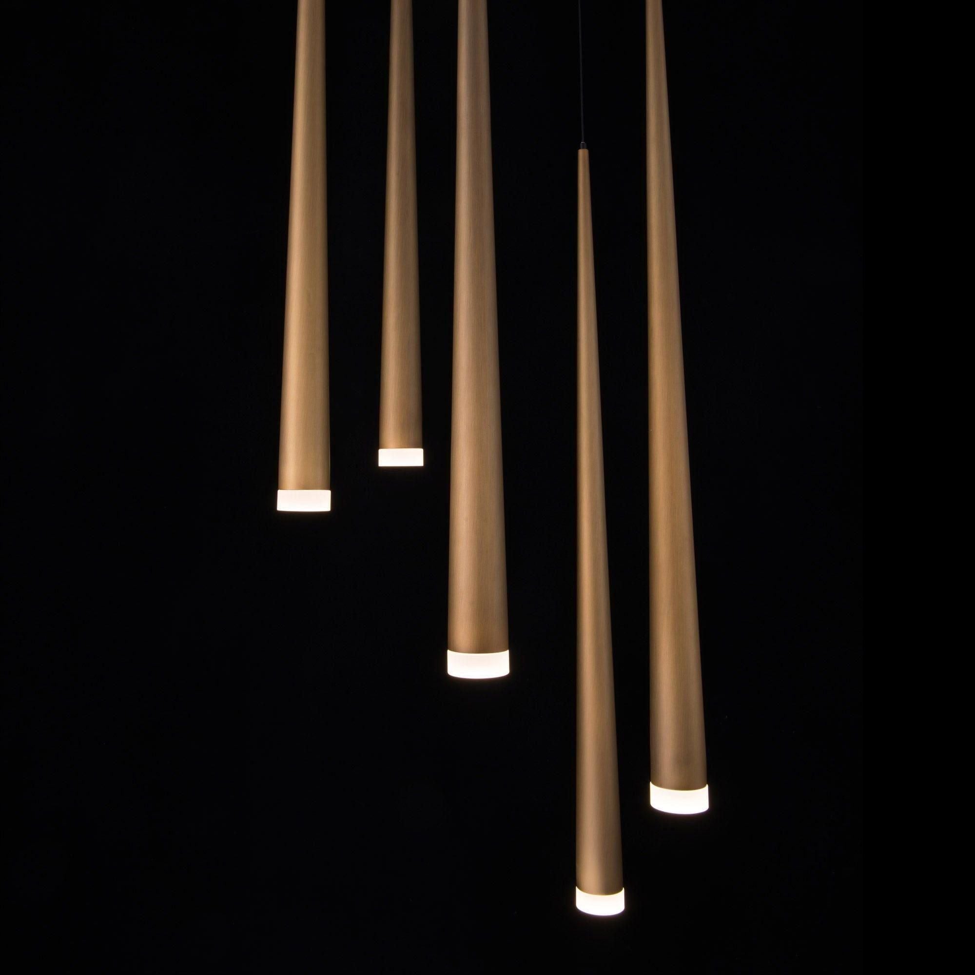 Modern Forms - Cascade LED 5 Light Etched Glass Round Chandelier - Lights Canada