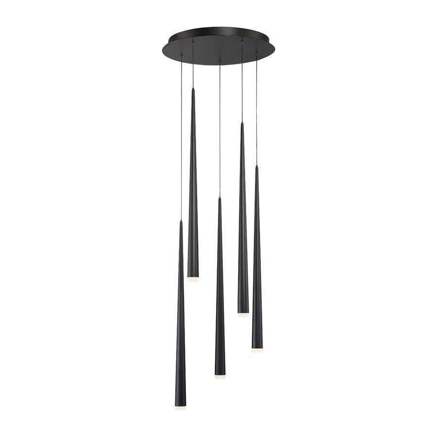 Modern Forms - Cascade LED 5 Light Etched Glass Round Chandelier - Lights Canada