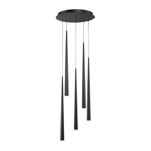 Modern Forms - Cascade LED 5 Light Etched Glass Round Chandelier - Lights Canada