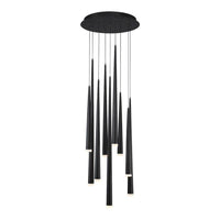 Cascade LED 9 Light Etched Glass Round Chandelier