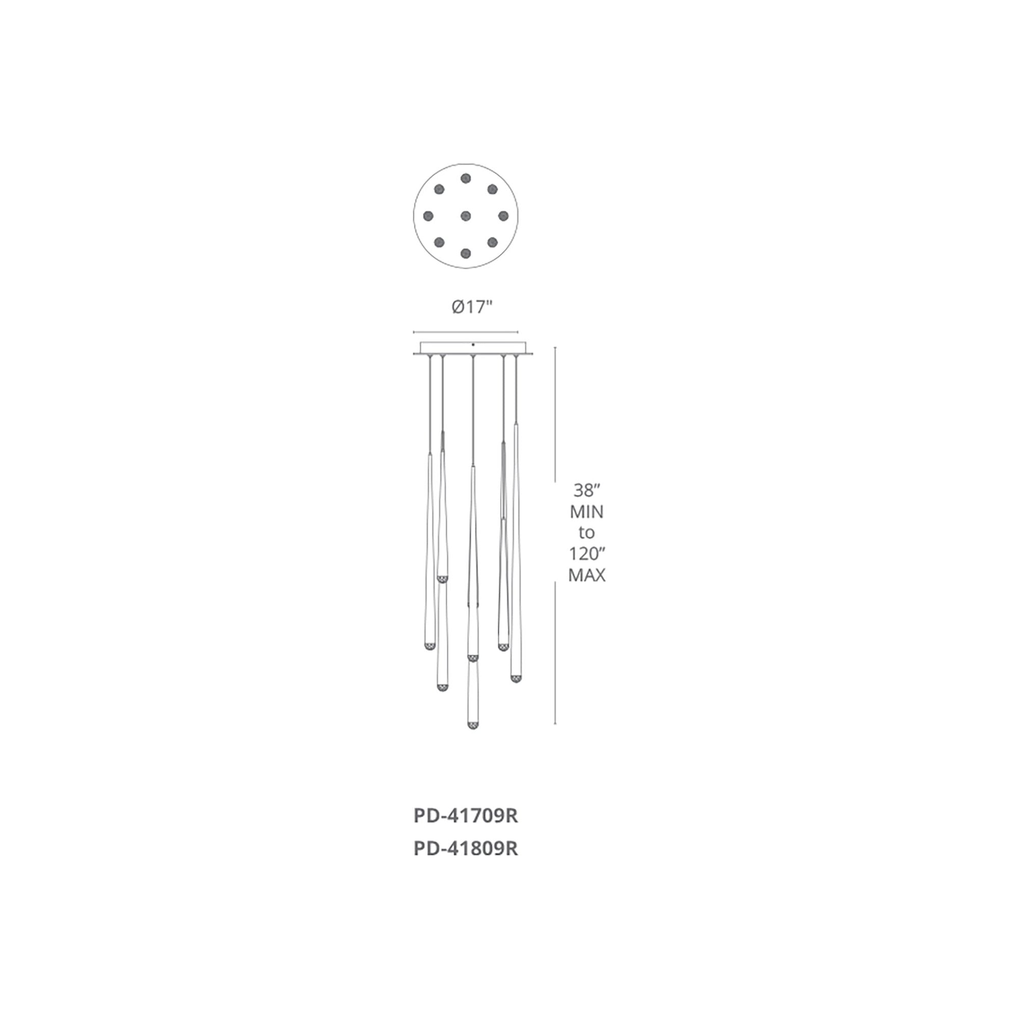 Modern Forms - Cascade LED 9 Light Etched Glass Round Chandelier - Lights Canada