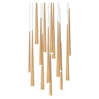 Cascade LED 15 Light Etched Glass Round Chandelier