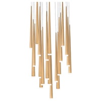 Cascade LED 21 Light Etched Glass Round Chandelier