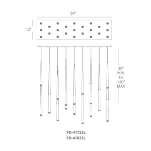 Modern Forms - Cascade LED 23 Light Etched Glass Linear Chandelier - Lights Canada