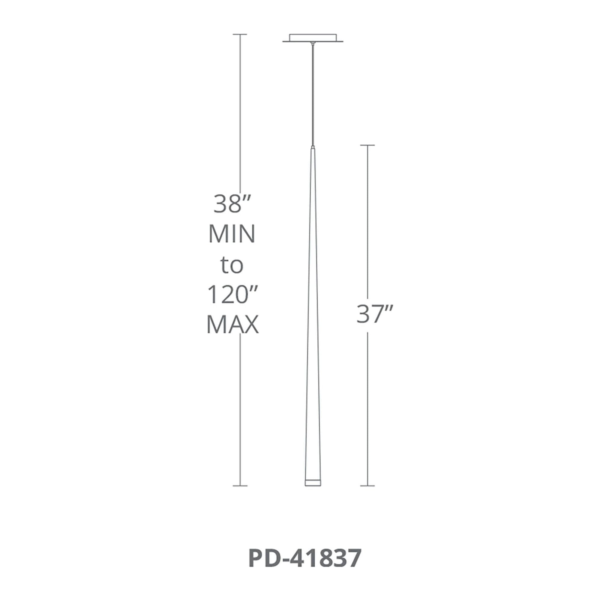 Modern Forms - Cascade 37" LED Single Light Etched Glass Pendant - Lights Canada