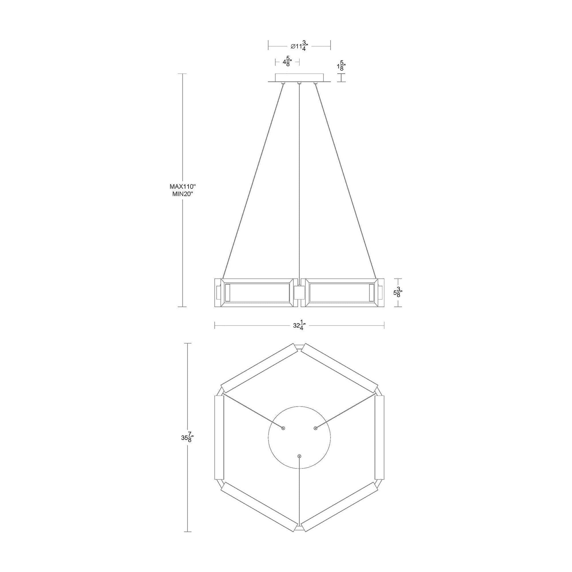 Modern Forms - Mies 35" LED Chandelier - Lights Canada