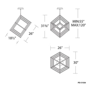 dweLED - Atlas 26" LED Chandelier - Lights Canada