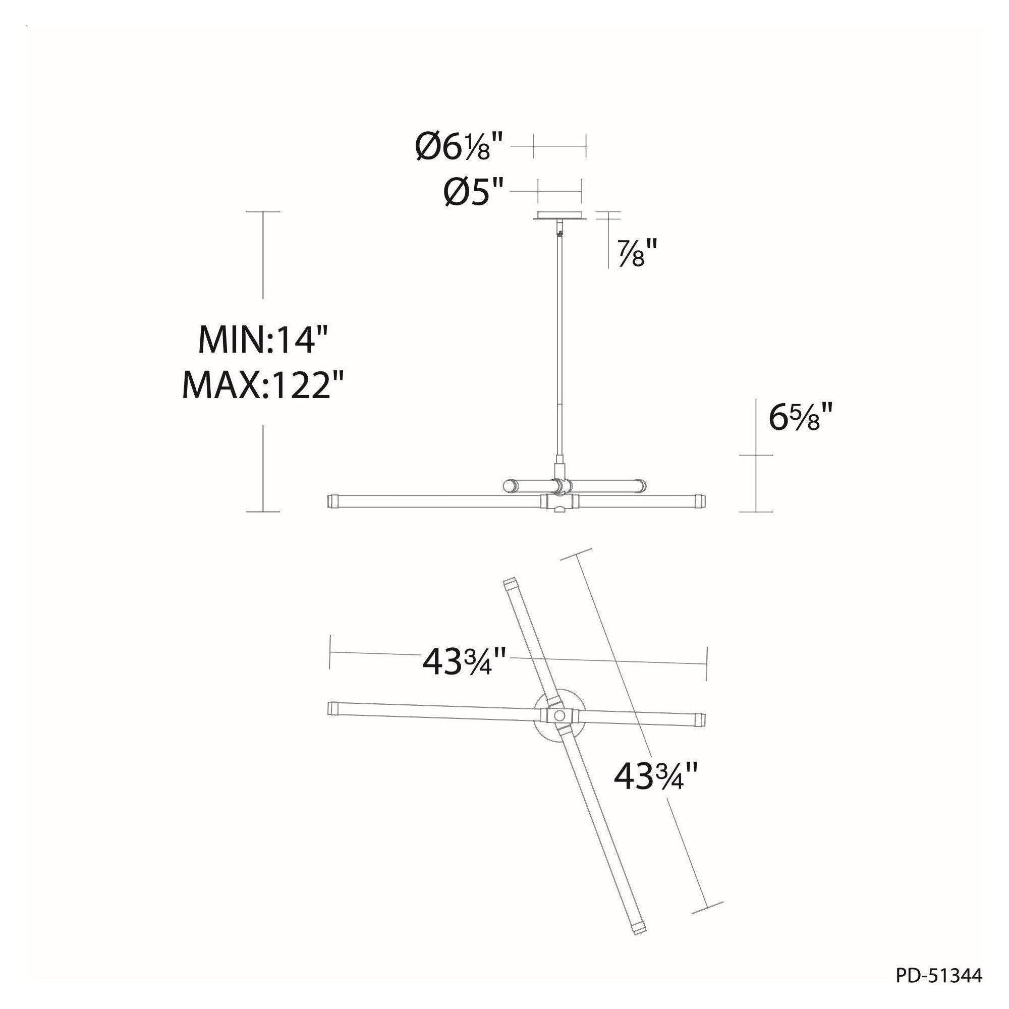 dweLED - Jedi 45" LED Linear Chandelier - Lights Canada