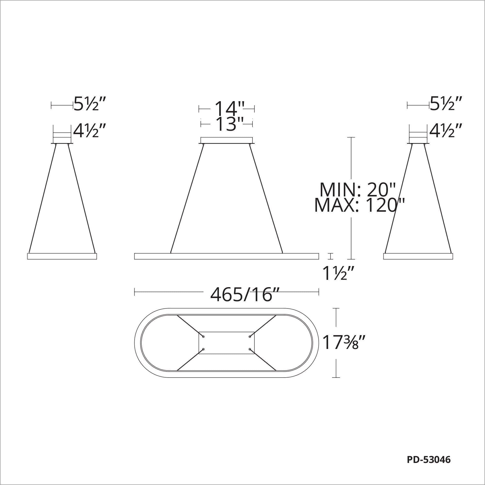 Modern Forms - Racetrack 46" LED Chandelier - Lights Canada