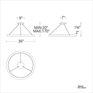 Modern Forms - The Ring 36" LED Round Pendant - Lights Canada