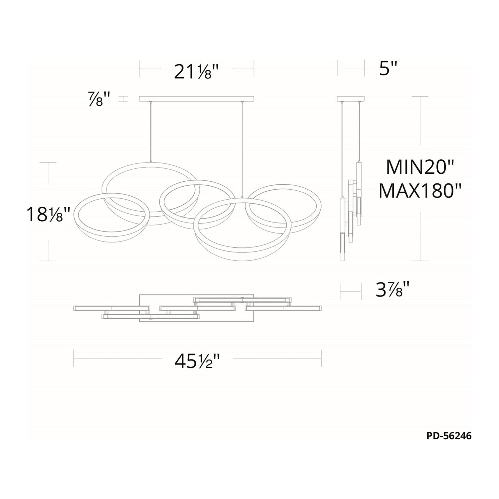 Modern Forms - Orion 46" LED 5 Light Linear Pendant - Lights Canada