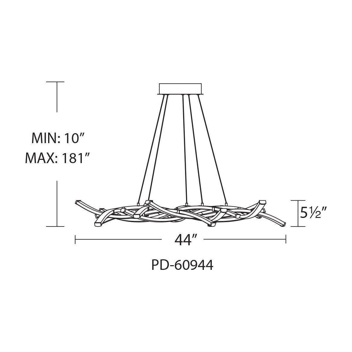 dweLED - Divergence 43.8" LED Chandelier - Lights Canada