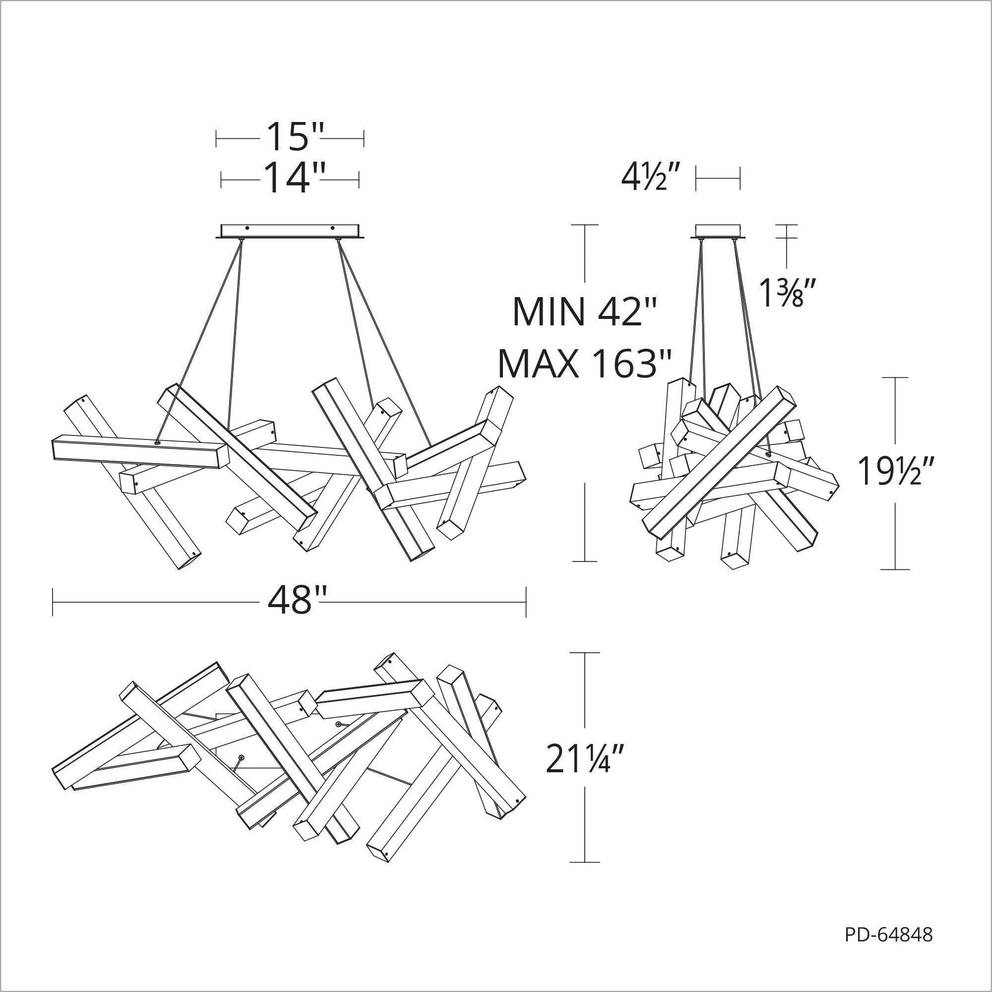 Modern Forms - Chaos 48" LED Linear Chandelier - Lights Canada