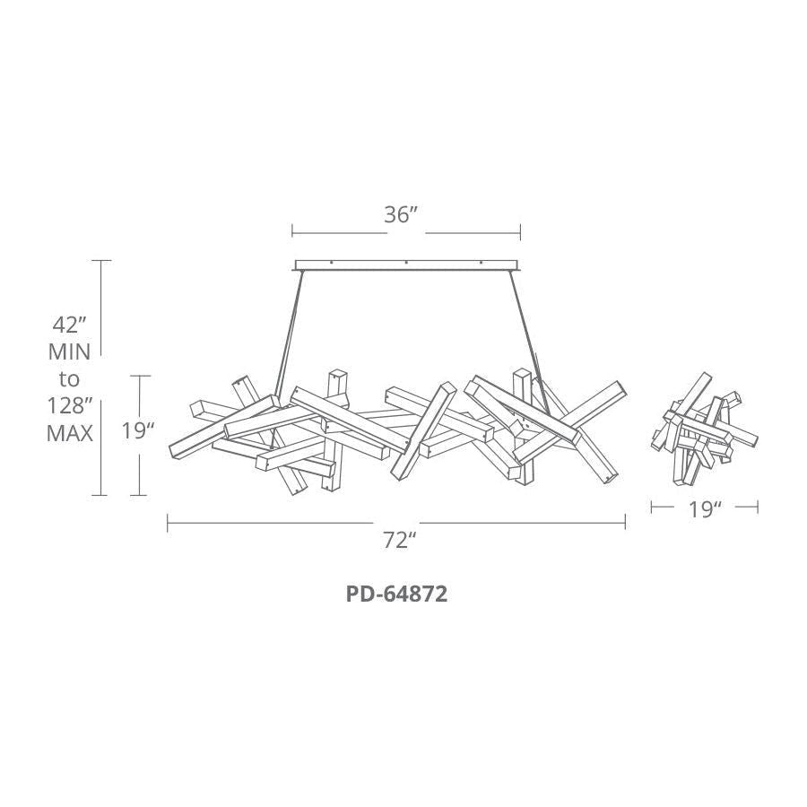 Modern Forms - Chaos 72" LED Linear Chandelier - Lights Canada