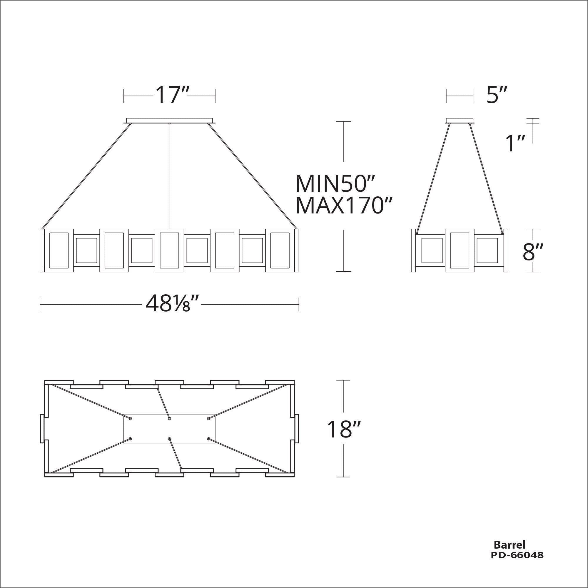Modern Forms - Fury 48" LED Rectangular Chandelier - Lights Canada
