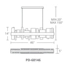 Modern Forms - Acropolis 46" LED Linear Chandelier - Lights Canada