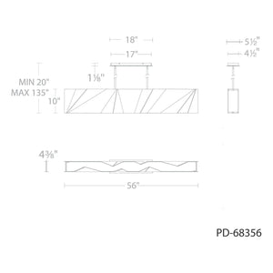 Modern Forms - Intrasection 56" LED Linear Chandelier - Lights Canada