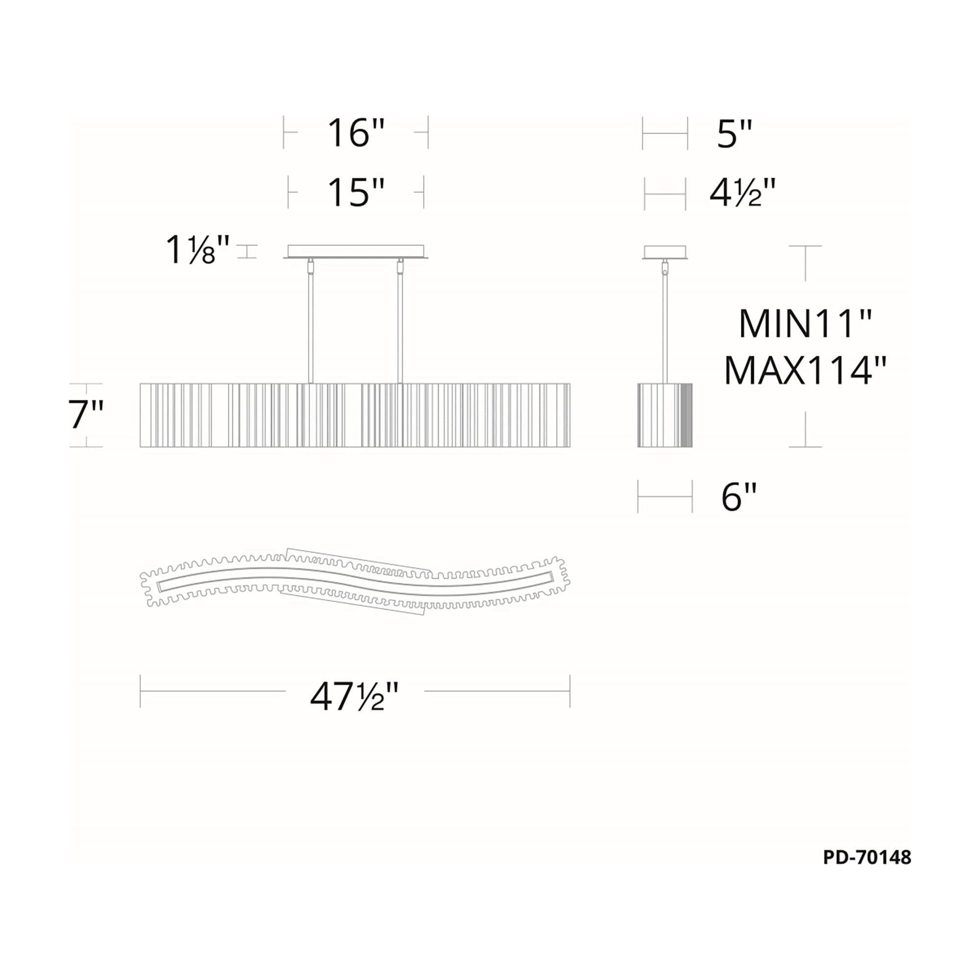 Modern Forms - Rhiannon 48" LED Linear Chandelier - Lights Canada