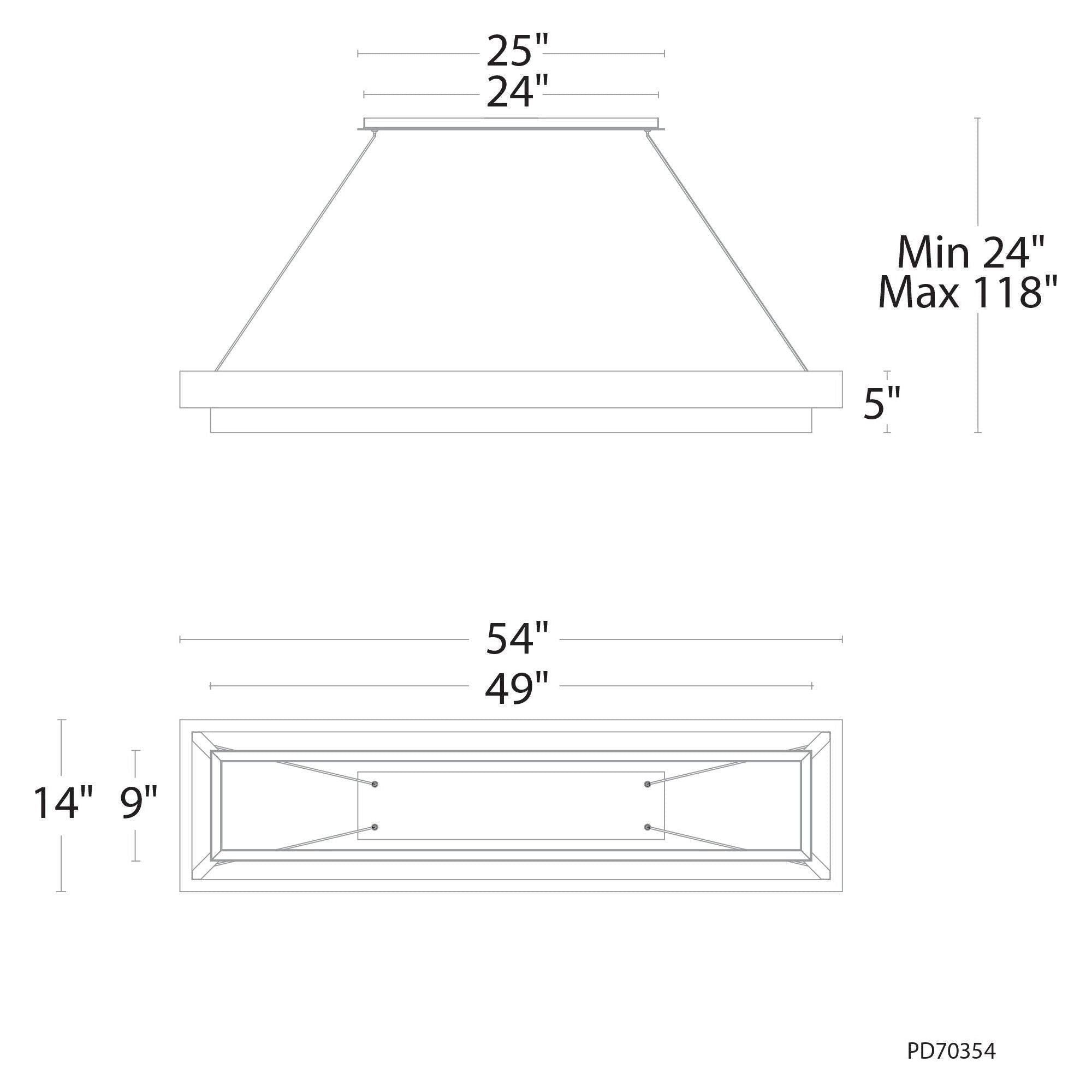 Modern Forms - Hustler 54" LED Linear Chandelier - Lights Canada