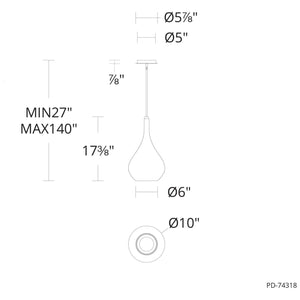 Modern Forms - Helios 18" LED Mini Pendant - Lights Canada