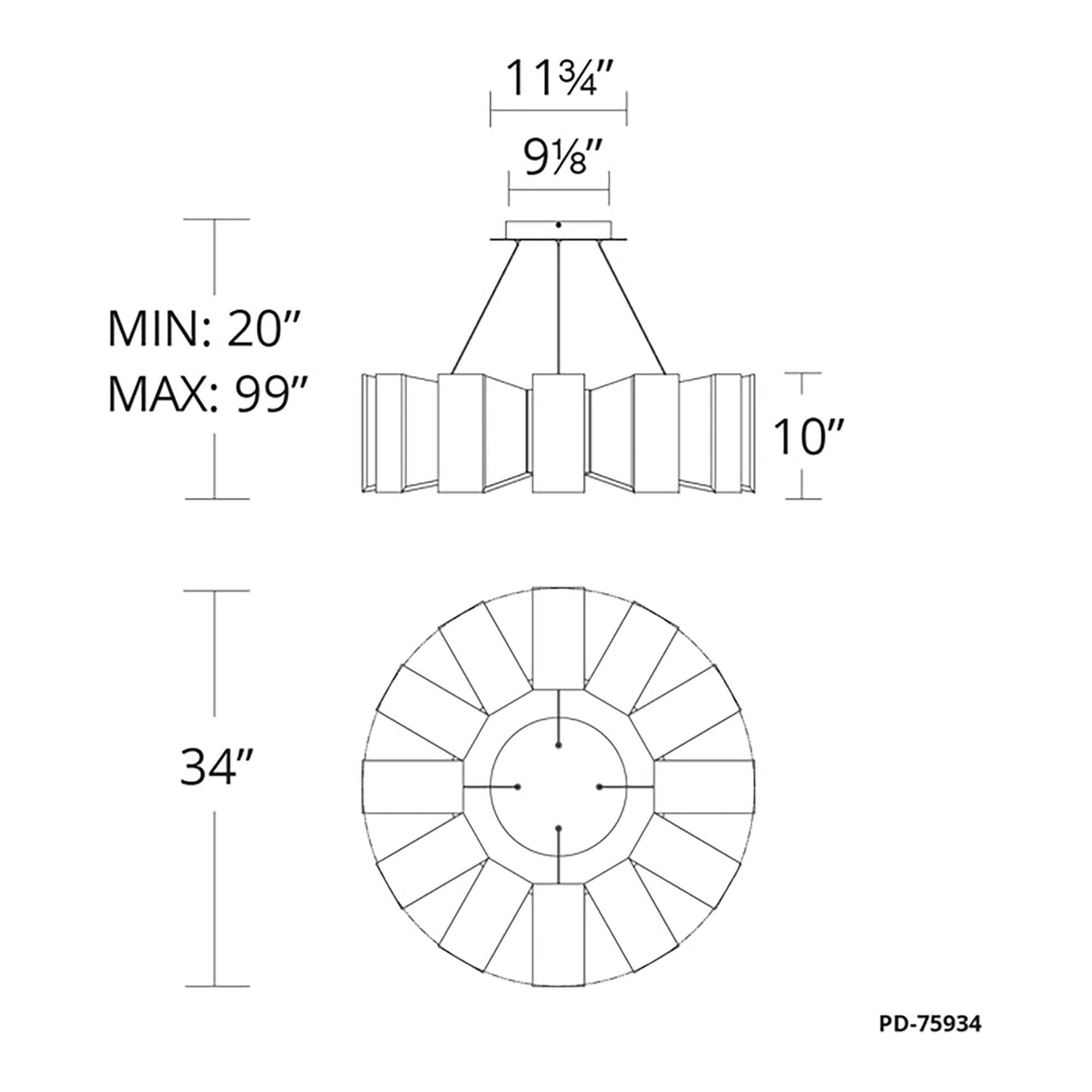 Modern Forms - Chronos 34" LED Chandelier - Lights Canada