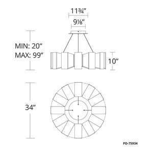 Modern Forms - Chronos 34" LED Chandelier - Lights Canada