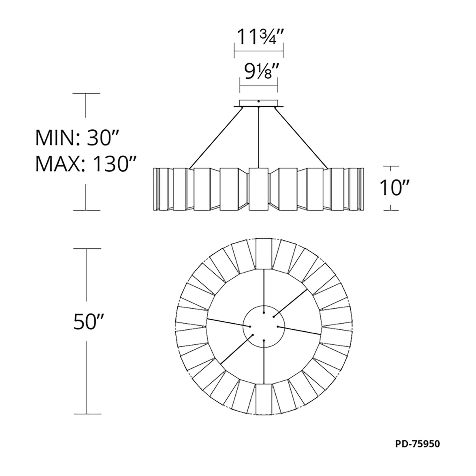 Modern Forms - Chronos 50" LED Chandelier - Lights Canada