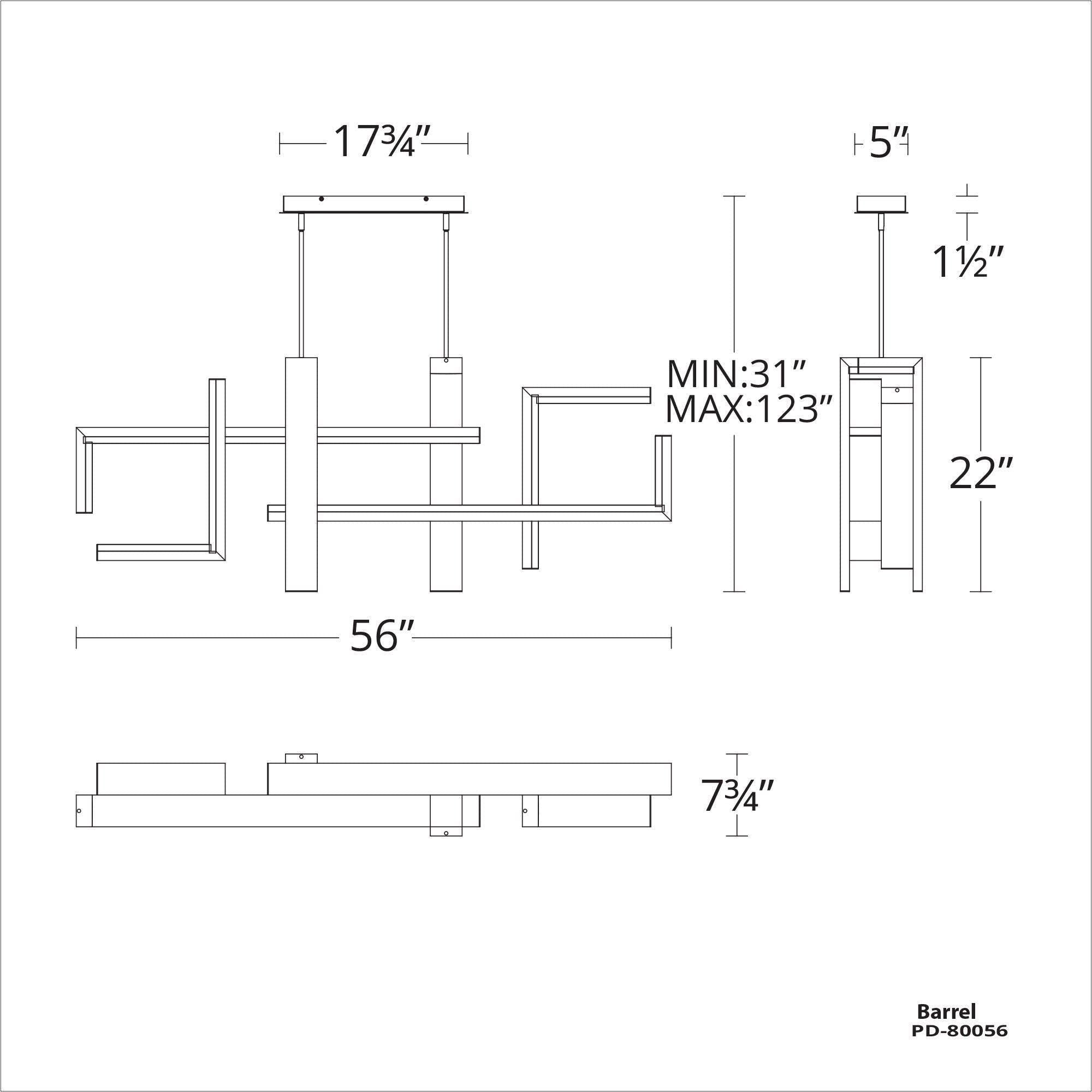 Modern Forms - Jackal 56" LED Linear Chandelier - Lights Canada