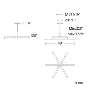 Modern Forms - Minx 48" LED 3 Light Pendant - Lights Canada