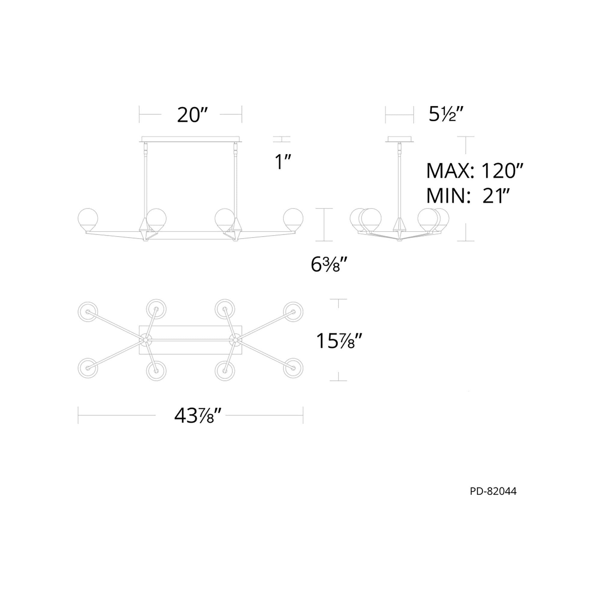 Modern Forms - Double Bubble 44" LED 8 Light Linear Chandelier - Lights Canada
